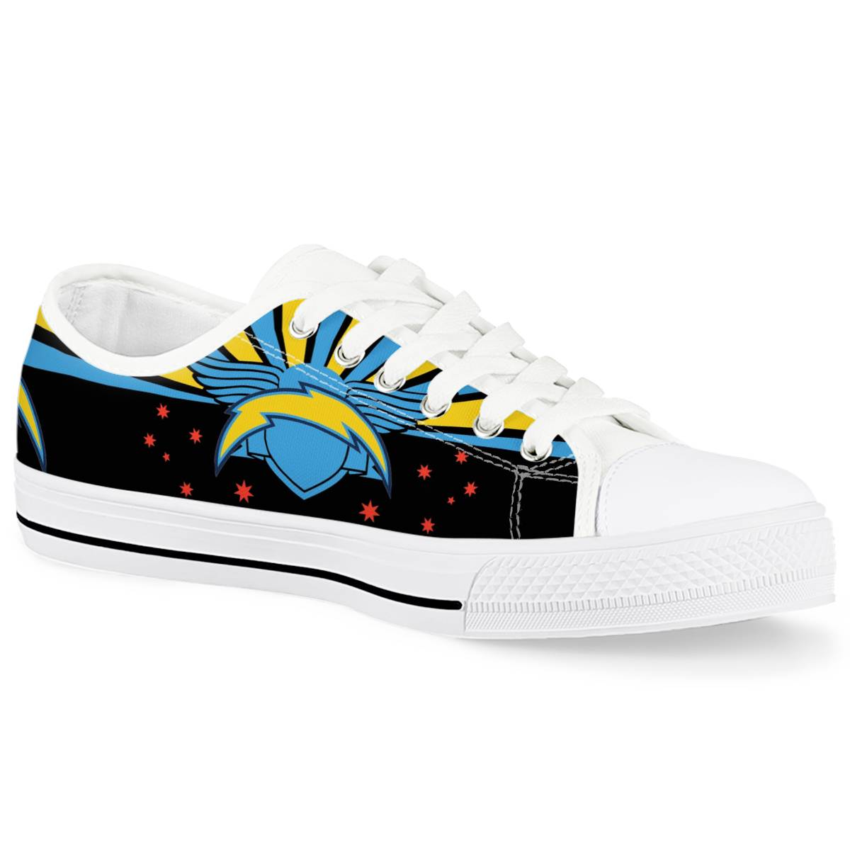 Men's Los Angeles Chargers Low Top Canvas Sneakers 004